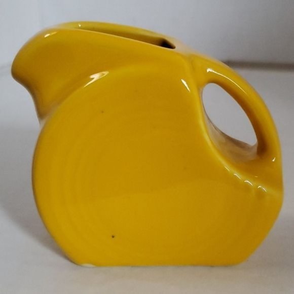 Fiestaware Fiesta SMALL CERAMIC Mini Disk Pitcher Daffodil Yellow - Picture 3 of 13